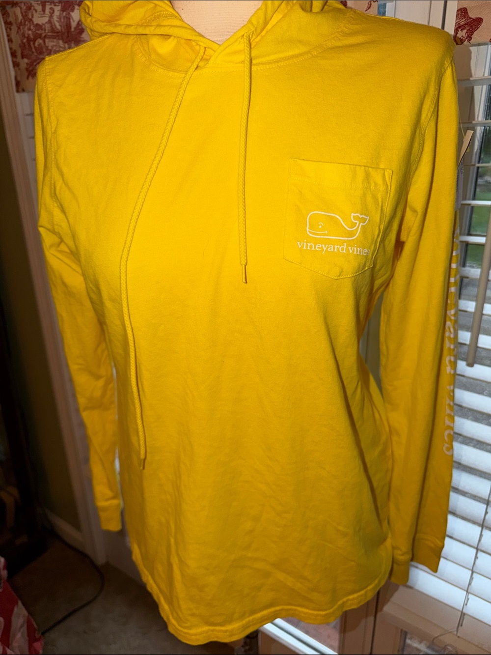 Vineyard Vines Yellow Long Sleeve Pocket Hoodie Tee